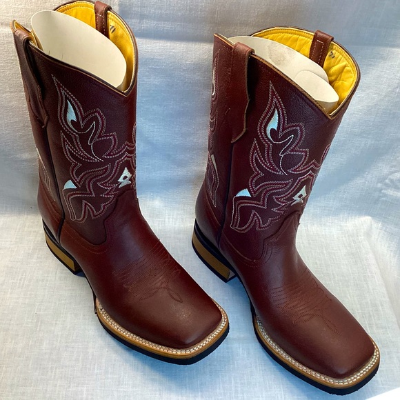 roman Other - MEN’S RODEO COWBOY BOOTS GENUINE LEATHER HAND MADE IN MEXICO SIZE 9USA ESTIMATED